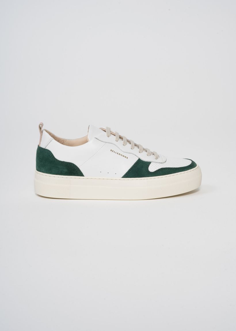 Baskets basses en cuir certifié | vert "playground campus green" - Belledonne Paris