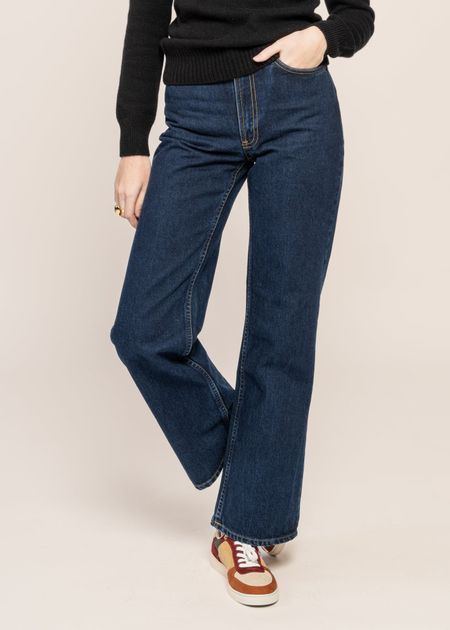Jean large en coton bio | bleu foncé "clean eileen indigo dipped" - Nudie Jeans