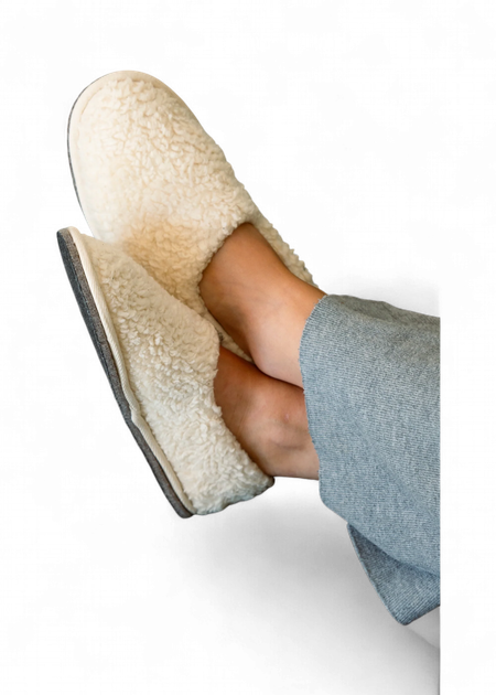 Chaussons en coton bio | écru "marcel" - Caussun