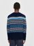 Pull en laine certifiée | bleu "knitted pattern crew neck blue stripe" - Knowledge Cotton Apparel