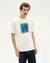 T-shirt blanc imprimé en coton bio - colors zach  t-shirt snow white