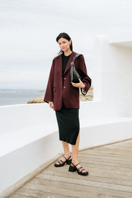 Blazer ample en matières recyclées | bordeaux "durance intense rust"