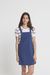 Robe unie bleue en coton bio - amelie