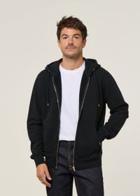 Sweat à capuche zippé en coton bio | noir "deep black"