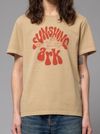 T-shirt marron avec logo en coton bio - roy sunshine ark faded sun - Nudie Jeans