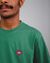 T-shirt turquoise imprimé en coton bio - heart t-shirt morera green - Brava Fabrics