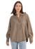 Chemise oversize olive en coton bio - dusty olive