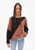 Pull maille bicolore en laine et coton bio - saadie striped copper glow-black