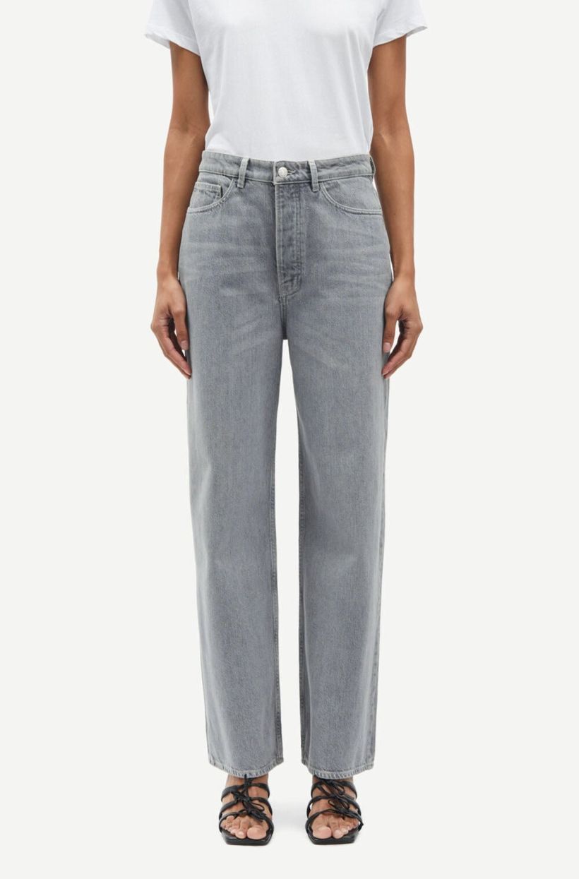 Jean droit large en coton bio et recyclé | gris "shelly jeans mist" - Samsoe Samsoe