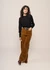 Pantalon droit velours en coton bio | camel "jane"