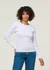 T-shirt manches longues côtelé en coton bio | blanc