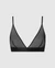 Mesh lace trim triangle bralette - black