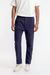 Pantalon droit marine en coton bio - everyday pant black tonal stripe