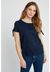 T-shirt manches avec nœuds bleu marine en coton bio - emery