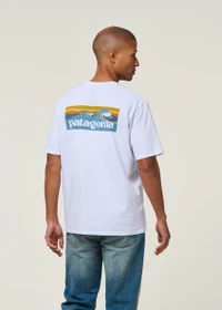 T-shirt imprimé en matières recyclées | blanc "boardshort responsibili-tee white"