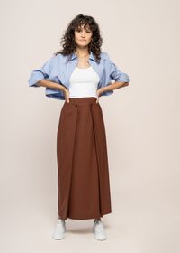 Jupe en laine certifiée | marron "coffee marty skirt"
