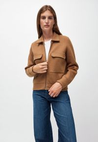 Veste marron en coton et laine bio  - alondraa