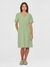 Robe midi en coton bio | vert "slub yarn short sleeve midi dress shale green"