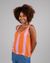 Débardeur en tencel | rayé bicolore "colorblock tank top orange"