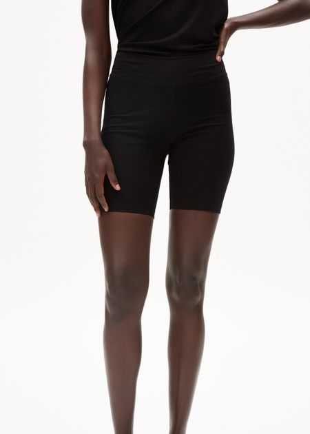 Short biker noir en coton bio - nedaa solid black