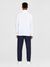 Polo manches longues en lin bio | blanc "loose linen polo shirt bright white" - Knowledge Cotton Apparel - 4