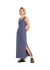 Robe longue bleue en coton bio et recyclé - sen azulon