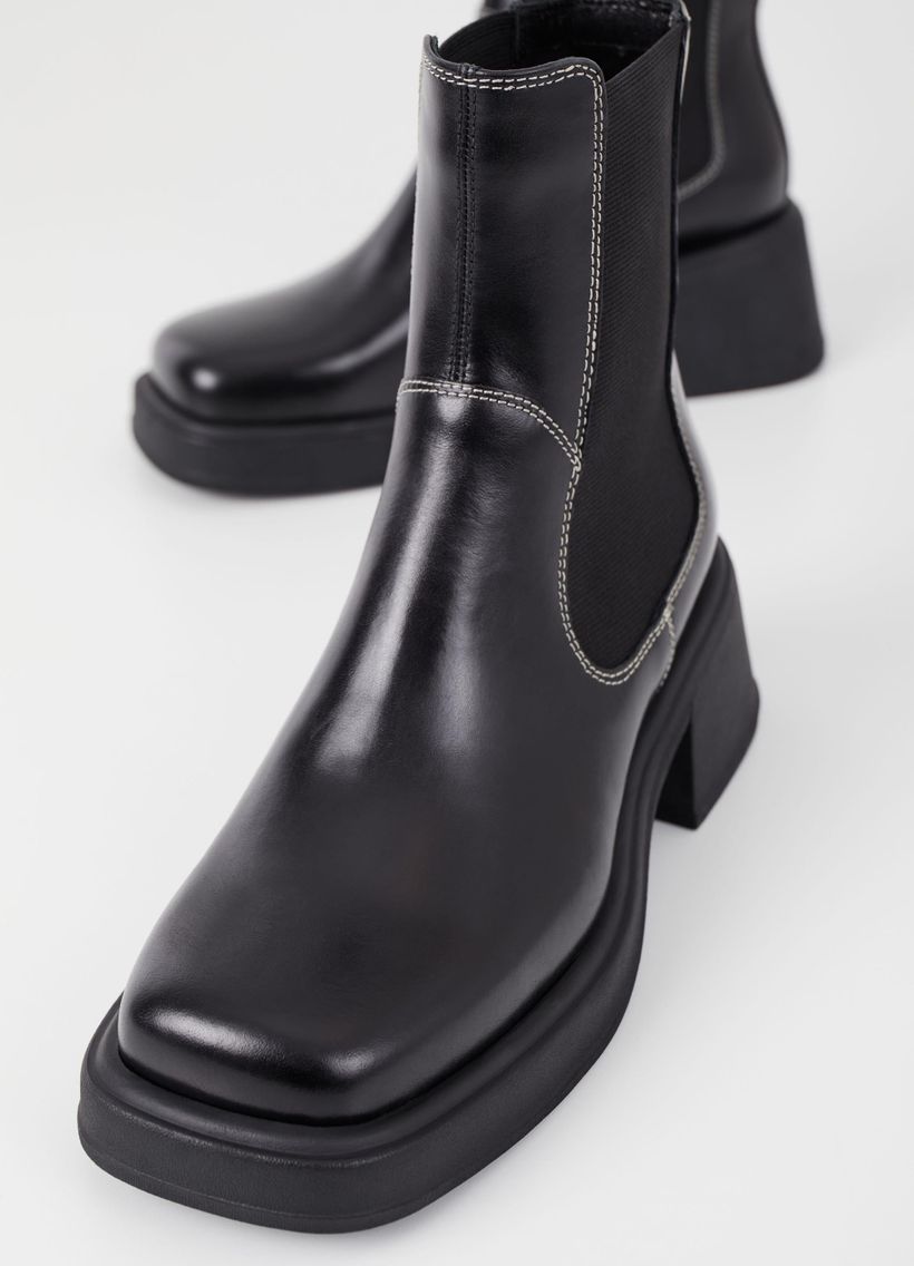 Bottines en cuir certifié | noir "dorah - black white" - Vagabond