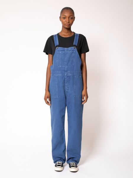 Salopette ample bleue en coton bio - karin dungarees french blue