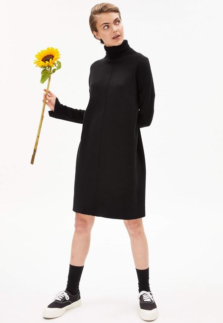 Robe pull noire en coton bio - siennaa