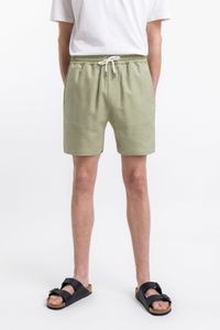 Short vert en sergé de coton bio - everyday short green check