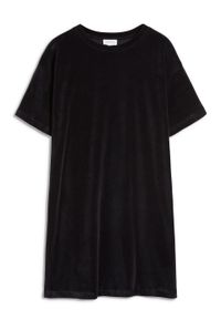 Robe noire velours en coton bio - lenaa black