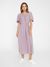 Robe midi lilas en lin bio - loose linen dress nirvana