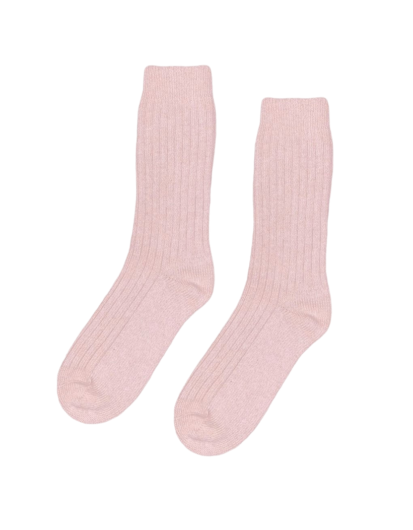 Chaussettes en laine mérinos recyclée | rose "faded pink" - Colorful Standard