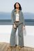 Pantalon rayé en coton bio | inez striped pants - blue/offwhite
