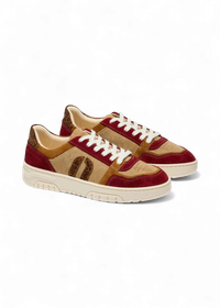 Baskets en cuir certifié lwg | multicolore "baskets basses nora - bordeaux-camel-beige"
