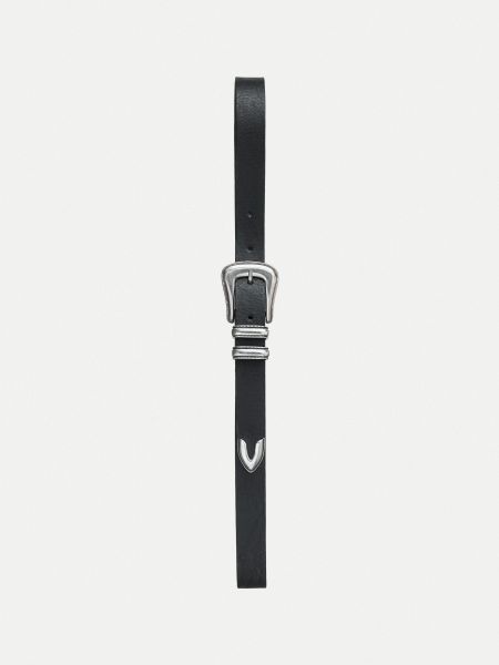 Ceinture en cuir tannage végétal | noir "western silver belt black" - Nudie Jeans