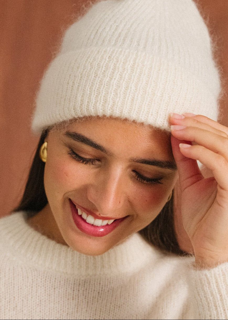 Bonnet en mohair certifié | écru "nina" - Bonjour Demain