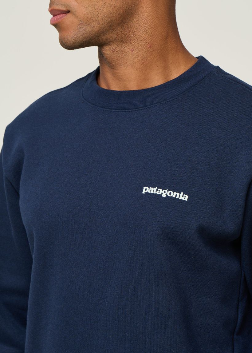 Sweat en matières recyclées | noir "fitz roy icon uprisal crew new navy" - Patagonia