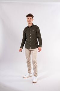 Chemise vert forêt en velours fin en coton bio - elder