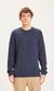 Pull bleu nuit texturé en coton bio - field total eclipse