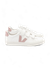 Baskets à scratchs en cuir certifié | blanc et rose "recife chromefree leather extrawhite babe"