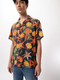 Chemise à manches courtes imprimée en coton bio - arvid lilies