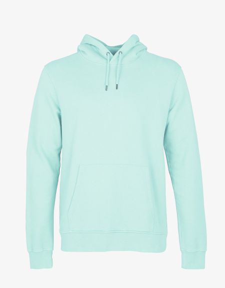 Sweat à capuche vert d'eau en coton bio - light aqua