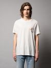 T-shirt blanc avec logo en coton bio - roy bones - Nudie Jeans