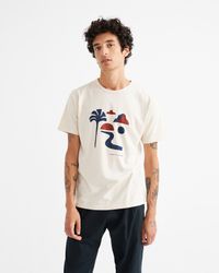 T-shirt écru imprimé en coton bio - oasis