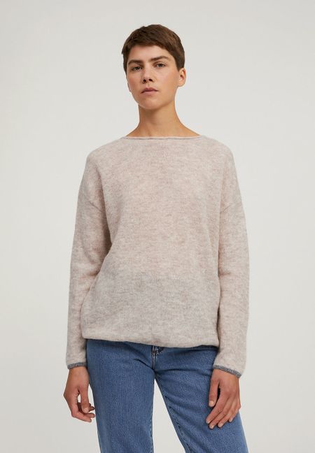 Pull beige en alpaga et laine bio - anaa