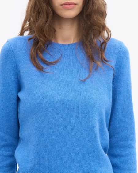 Pull en laine mérinos recyclée | bleu "pacific blue" - Colorful Standard