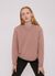 Pull rose en laine recyclé - boxy dusty rose