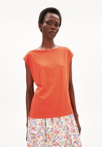 T-shirt orange sanguine en tencel et coton bio - jilaa hibiscus
