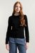 Pull col rond en laine recyclée | noir "maglia laura nero ardesia"